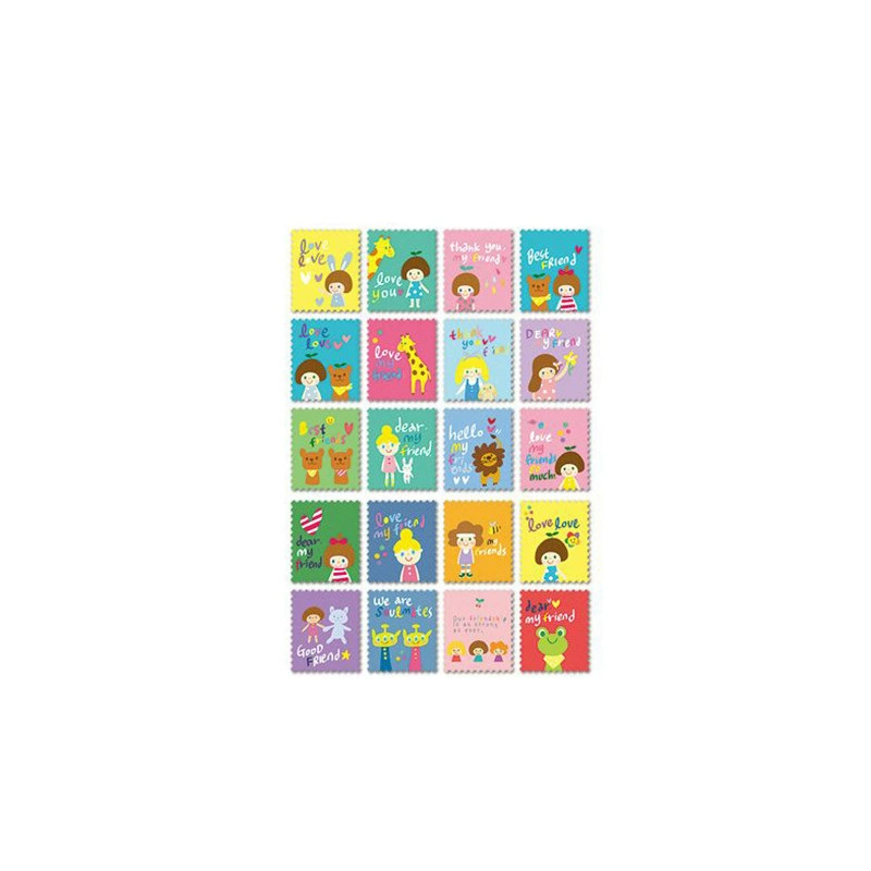 Sticker Postcards (OKEY TINA Little Prince) — 80 Pieces, Korean Vintage Stamp Theme