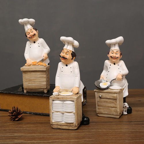 New European style chef model ornaments for home living room, cake shop, cafe table decoration and furnishings dropshipping