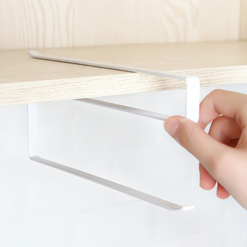 Kitchen paper towel holder, punch-free cabinet, roll paper holder, kitchen iron hook rack, oil-absorbing paper rack, plastic wrap storage rack