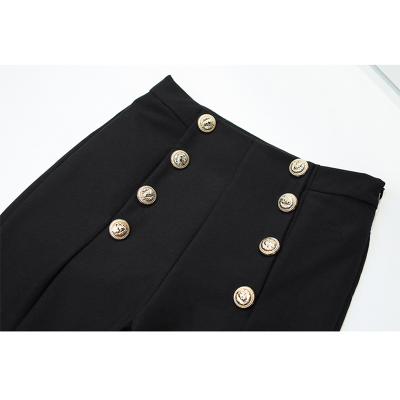 Skinny Pants Cropped Waist Slimming Black And White High Waist Slimming