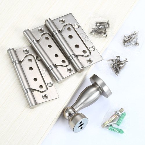Stainless steel hinges, silent slot-free wooden door bearings, hydraulic hinges, three-leaf hinges and door suction