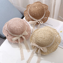 女宝宝帽子夏季遮阳渔夫帽草帽1-2岁儿童帽子公主帽3女童盆帽4潮