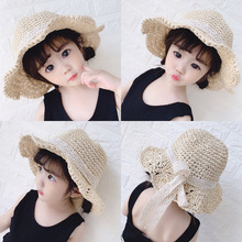 女宝宝帽子夏季遮阳渔夫帽草帽1-2岁儿童帽子公主帽3女童盆帽4潮