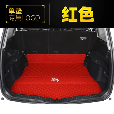 for special car Haver H6: Trunk Mat - butterfly-pattern-with-car-logo-trunk-single-piece-big-red-leather-version