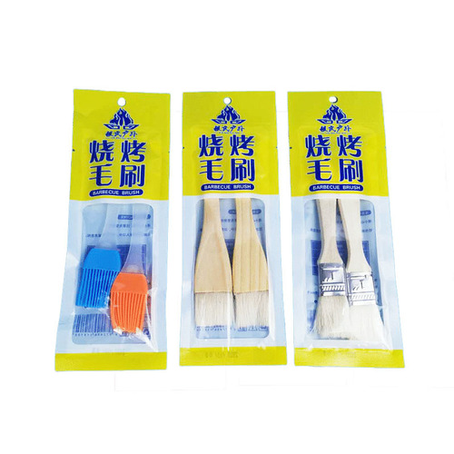 Directly approved by the manufacturer, wooden handle oil brush, silicone brush, baking and barbecue brush, wool brush, non-shedding, high temperature resistant barbecue tools