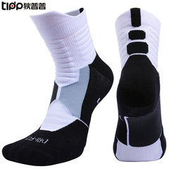[Overseas Hot Selling] Antibacterial terry socks mid-tube basketball socks for men and women elite adult left and right foot sports socks