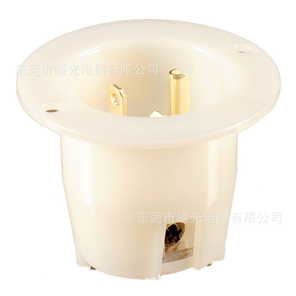 J-505 Flanged暗装15A 250V工业设备电源插头 NEMA 6-15P UL暗装