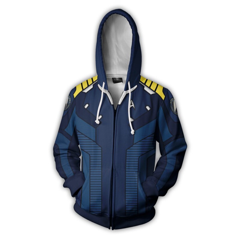 Movie Star Trek 3D Sweatshirt Digital Print Zipper Hooded Pullover cosplay Anime