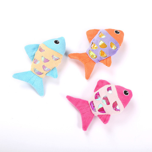 Pet Cat Toys Catnip Ring Paper Plush Toys Colorful Cartoon Fish Pet Supplies Cat Toys Wholesale