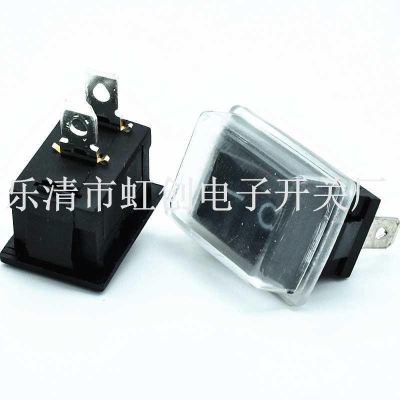 KCD1 15*21 平面 2脚2档  防水电源开关 4.8插簧脚 设备电源开关