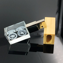 优惠批发usb水晶U盘木质水晶可雕刻/丝印任何LOGO高档礼品迷你