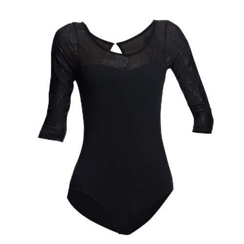 One-piece clothing for gymnastics training for adult women, lace mid-sleeve high-span aerial yoga ballet dance clothing