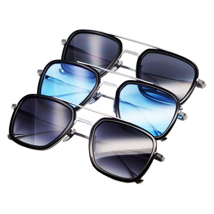 Large size sunglasses men's pure titanium personality large frame big face ultra light iron man with driving sunglasses wholesale