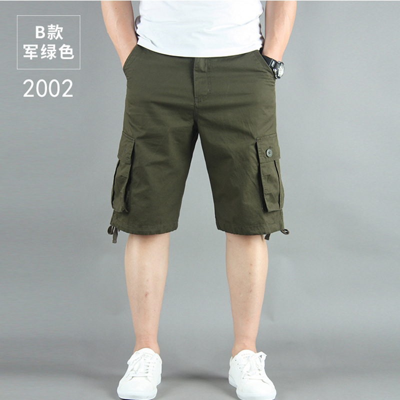 Verano nuevo multi-Bolsillo pantalones cortos de ropa de trabajo casual de los hombres sueltos pantalones cortos de algodón de los hombres quinto pantalones de moda