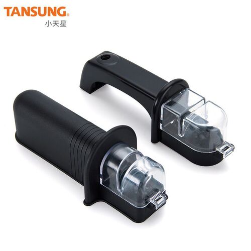 Household quick knife sharpener, thick and thin double-notch rotatable whetstone, outdoor picnic portable knife sharpener wholesale