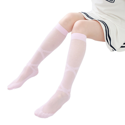 Japanese calf socks white cross strap bow Lolita versatile cos soft girl socks thin stockings mid-calf socks