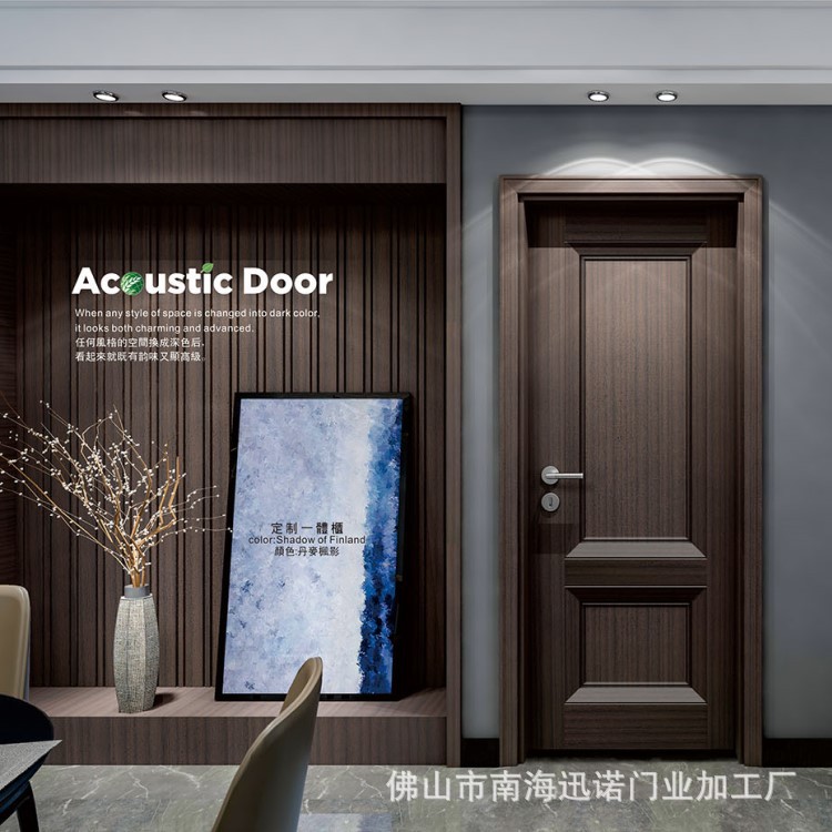 Puerta compuesta de madera maciza de estilo europeo dormitorio puerta plana apartamento familiar puerta corredera de interior puerta invisible personalizado