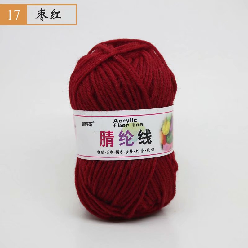 Fábrica al por mayor de comercio exterior de hilo acrílico DIY zapatillas tejidas a mano lana acrílico ganchillo zapato hilo cojín muñeca hilo