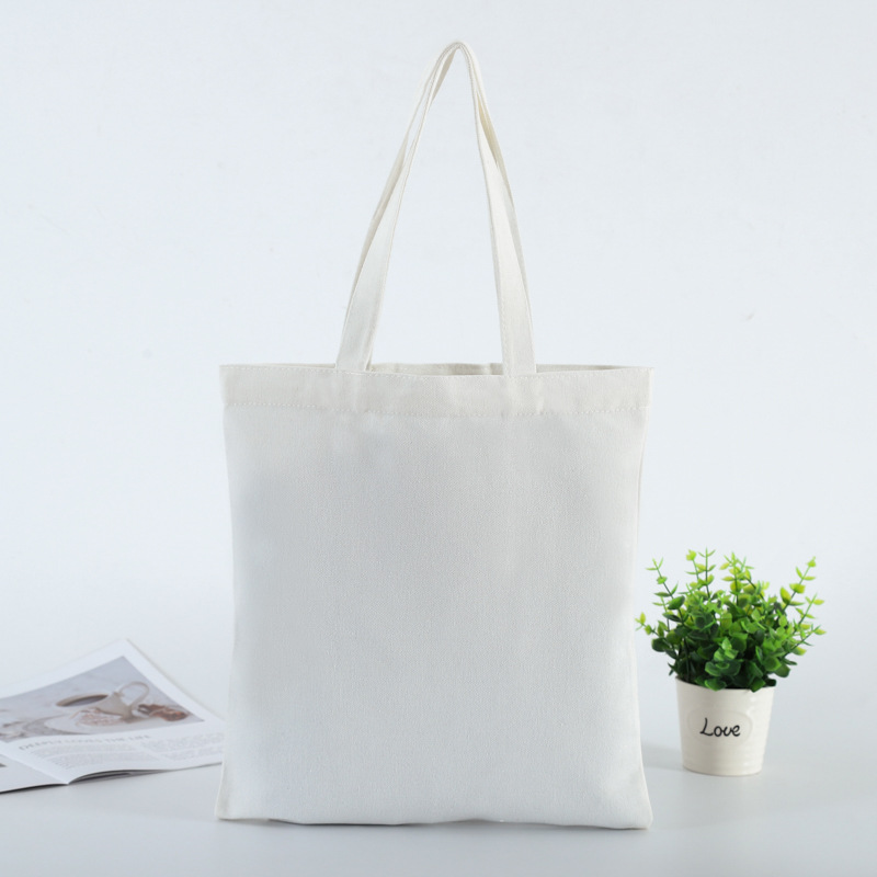 现货空白棉布手提帆布袋定 做横竖款涤棉购物帆布袋可印logo简约