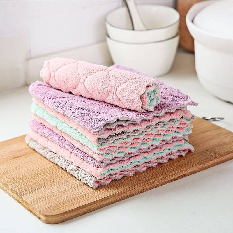 Household Dishwashing Cloth, Lint-Free Rag, Kitchen Supplies, Absorbent Towel, Oil-Absorbing Tablecloth, Household Cleaning Dish Towel