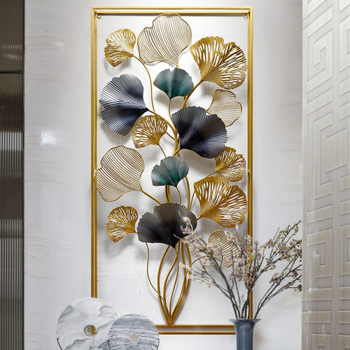 Living room background wall hanging creative home wall hanging new Chinese style ginkgo leaf decoration restaurant wall hanging