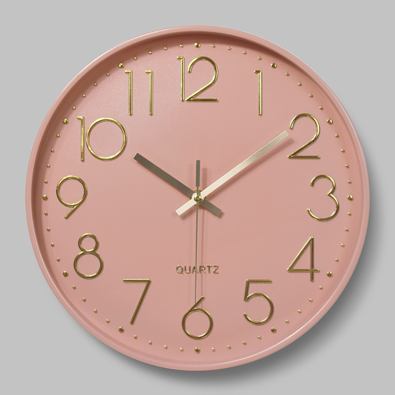 Plástico mudo Reloj de pared de moda creativa sala de estar tridimensional digital retro Reloj de pared al por mayor 12-pulgadas 30CM