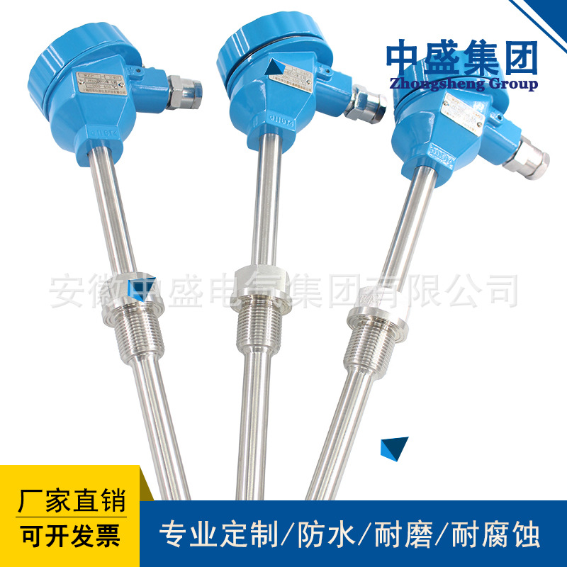 中盛防爆热电阻耐磨型热电偶pt100温度传感器WZP-240 L=300