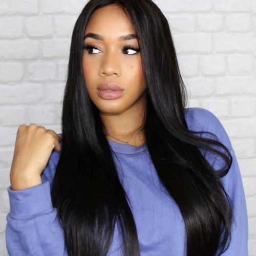 Amazon hair supply fake hair black straight hair African cross-border foreign trade fashion acrylic hair cap for women factory wholesale