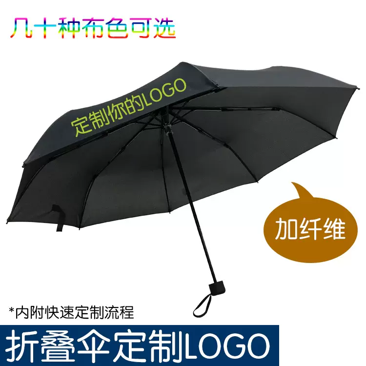 21寸手开三折折叠伞加纤维活动礼品雨伞定logo制促销广告伞晴雨伞