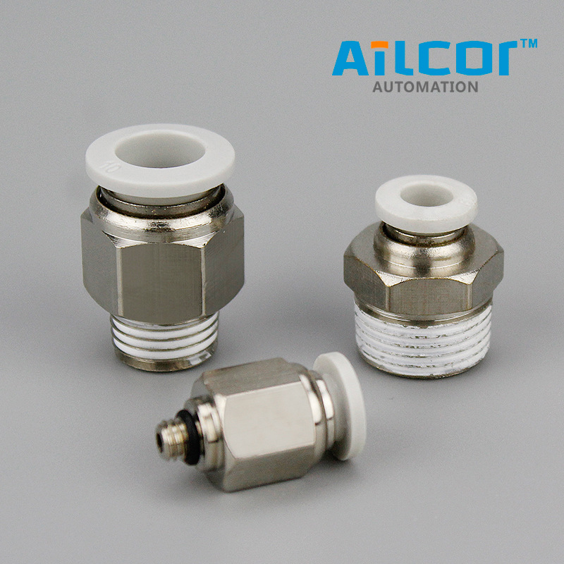 快速接头气管快插气动螺纹直通快接pc8-01-02气动元件厂家供应