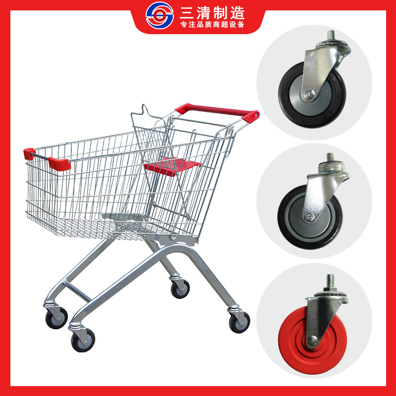 手推车万向轮子配件4寸单双轴承静音定向脚轮5寸购物车电梯轮pE18