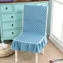连体餐椅垫靠背坐垫素色一体椅垫棉麻餐椅套椅子罩中式绗绣垫批发