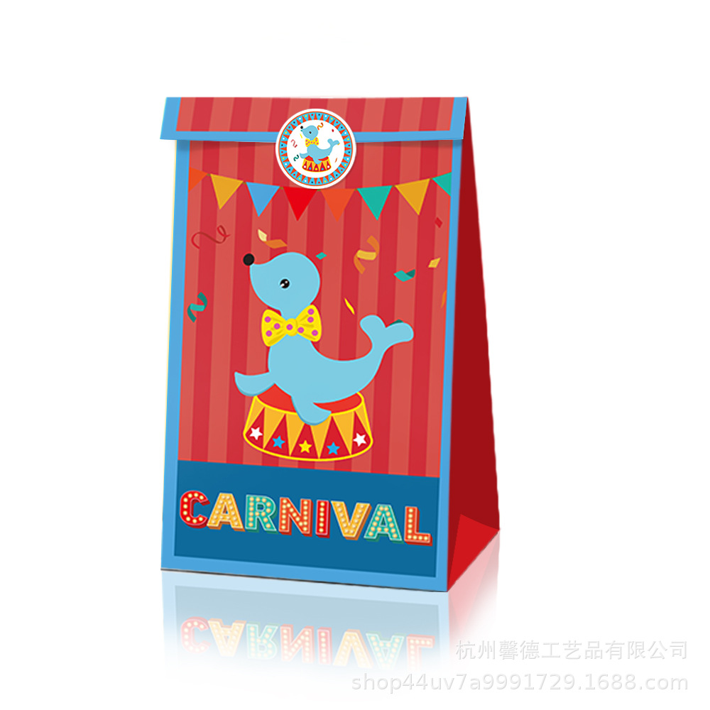 LB013 mexicano circo elefante carnaval fiesta bolsa cumpleaños fiesta caramelo bolsa regalo bolsa de papel