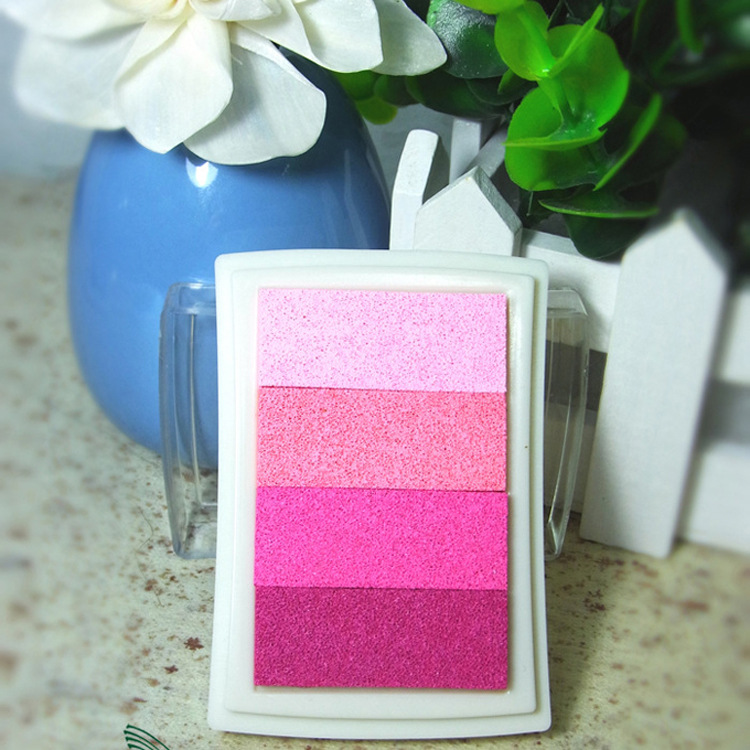 DIY cambio Arco Iris gradiente cóncavo cintura inkpad Arco Iris sello de color con inkpad 6 colores opcionales