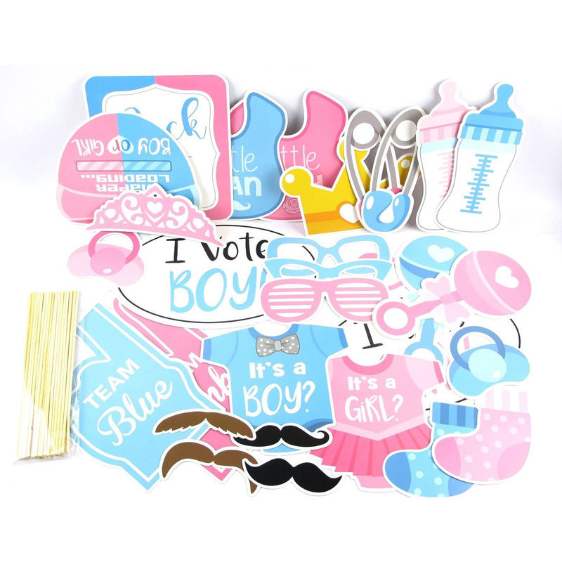 Amazon Explosions Sex Reveal Party Supplies Party Photo Props Baby Photo Paper Beard Wholesale
