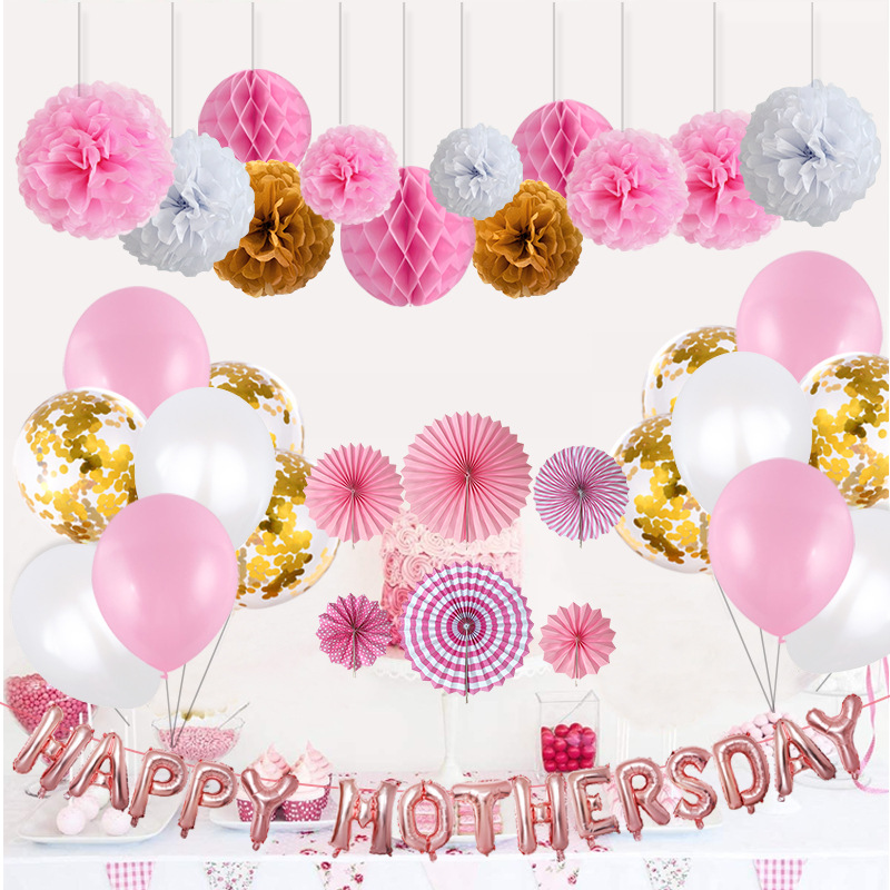 Decoración de globos Feliz Día de la madre traje decoración transfronteriza exclusivo para los fabricantes para organizar globos Feliz Día de la madre traje