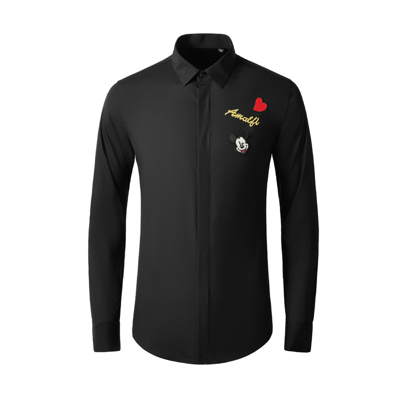 Mickey Mouse Love Fashion Men's Shirt Handsome Top Slim Fit Factory Supply