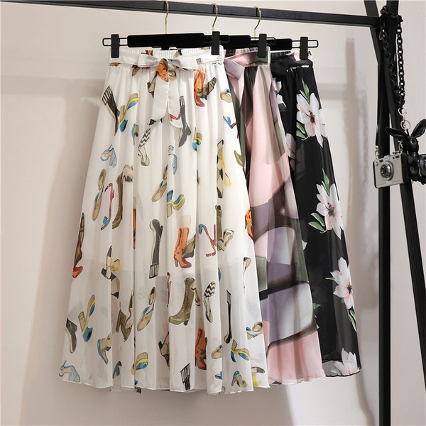 Summer shiffon long skirt
