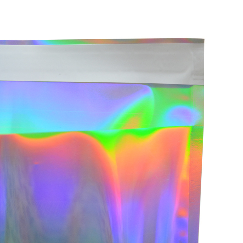 Bolsa autoadhesiva láser colorido sobre bolsa archivo camisa ropa cosméticos con bolsa de embalaje de tira autoadhesiva