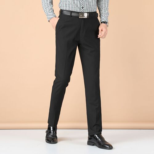 Men's Professional Tailored Spring and Autumn Trousers Leisure Men's Clothing Youth Work Formal Business Suit Black