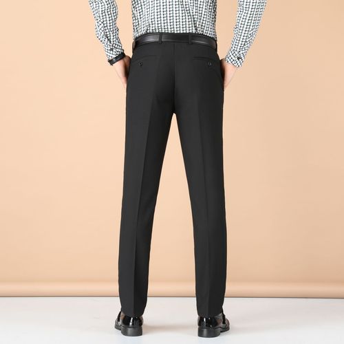 Men's Professional Tailored Spring and Autumn Trousers Leisure Men's Clothing Youth Work Formal Business Suit Black