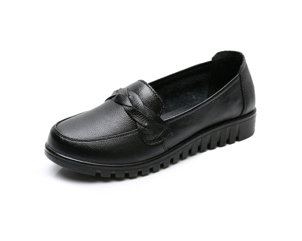 Soft-Soled Casual Women's Shoes, Cowhide Flats, Flat-Soled Non-Slip Mother's Shoes, Women's Leather Shoes That Are Not Tiring for the Feet, Comfortable and Durable
