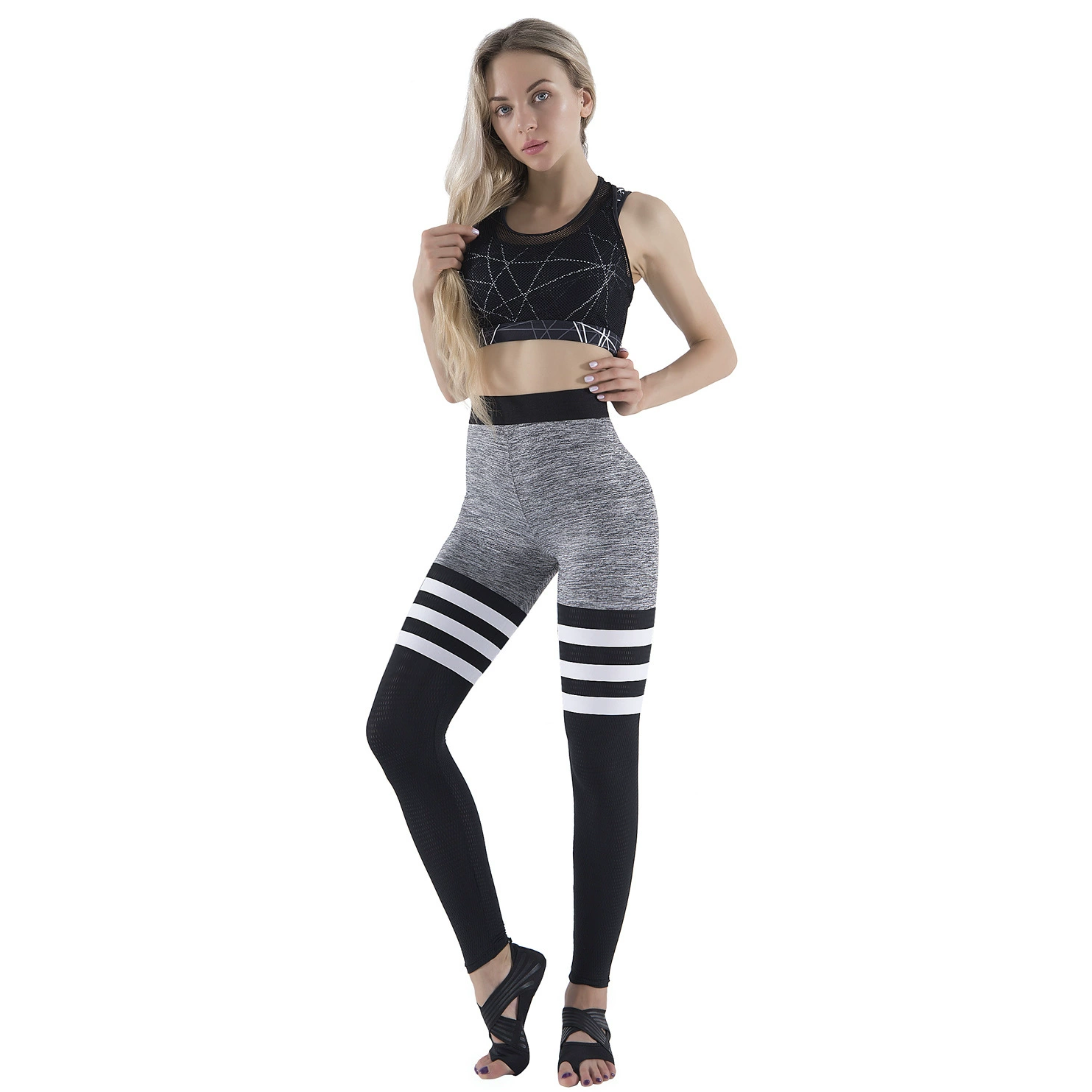 Леггинсы, эластичная overall для зала, йога одежда, slim fit, высокая талия, европейский стиль