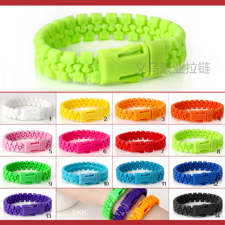 创意20号拉链手环夸张荧光色首饰装饰欧美手链厂家批发手链