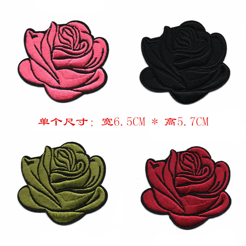 Etiqueta de bordado de computadora transfronteriza pegatinas de tela bolsas de flores multicolor accesorios de ropa parche adhesivo pegatinas de tela de bordado