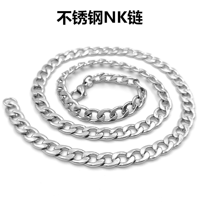 生产批发时尚饰品316L钛钢NK项链 多规格欧美男女嘻哈百搭项链