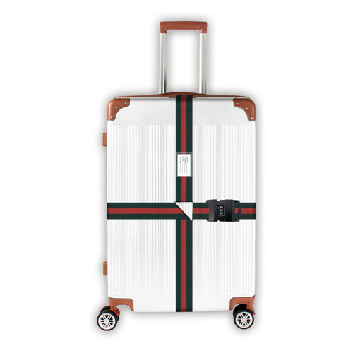 Cross-border Amazon X-shaped password lock suitcase packing strap luggage strap travel bag rainbow fixed binding strap