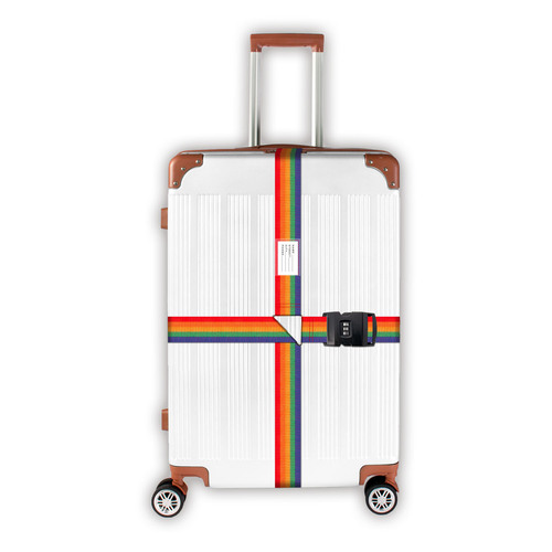 Cross-border Amazon X-shaped password lock suitcase packing strap luggage strap travel bag rainbow fixed binding strap
