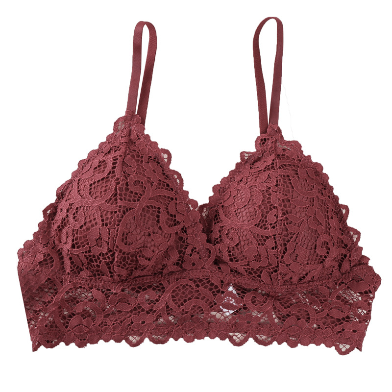 Nuevo sujetador de encaje cómodo push up sexy belleza espalda inalámbrica chica ropa interior cómodo sujetador sin costuras agradable a la piel