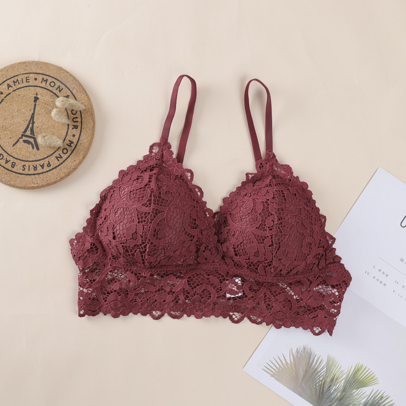 Nuevo sujetador de encaje cómodo push up sexy belleza espalda inalámbrica chica ropa interior cómodo sujetador sin costuras agradable a la piel
